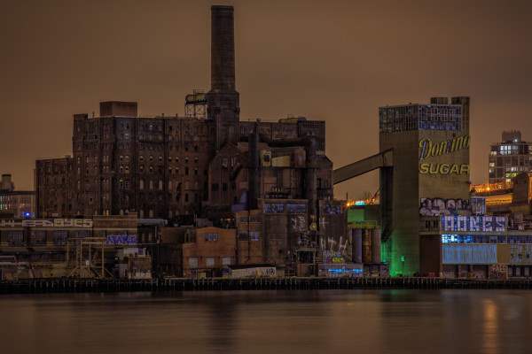 The Domino Sugar Factory in Darkness