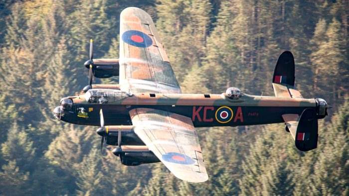 Lancaster flies over Dambuster dam