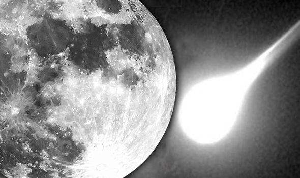 Луна и метеорит