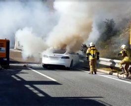 Tesla Model S пожар