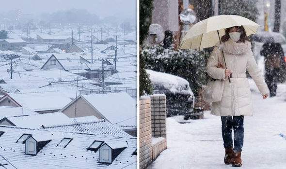 япония снег