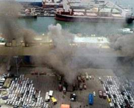 пожар на корабле Южная Корея