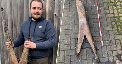 Мужчина нашел огромную кость