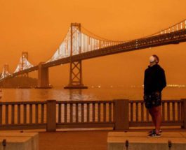 Рассвет,Сан-Франциско,оранжевое небо,