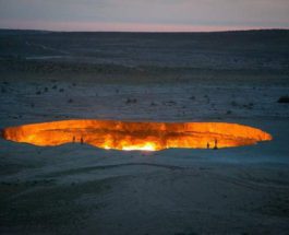 Туркменистан, врата в Ад, кратер Дарваза,