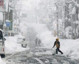 снег, шторм, Япония,