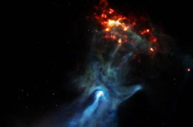 Гигантская рука, космос, взрыв, сверхновая,
