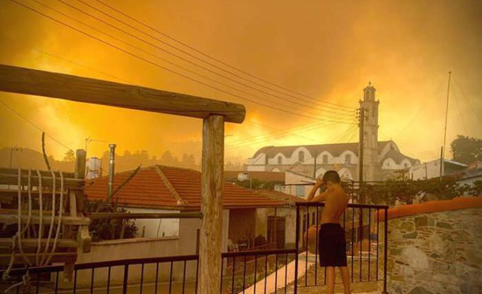 Кипр, лесной пожар,