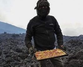 Шеф-повар-любитель, вулкан, пицца,