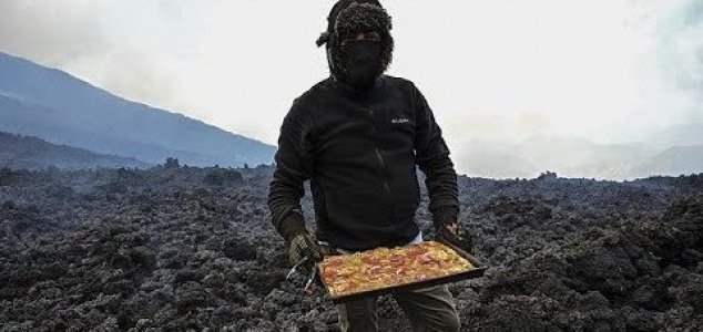 Шеф-повар-любитель, вулкан, пицца,