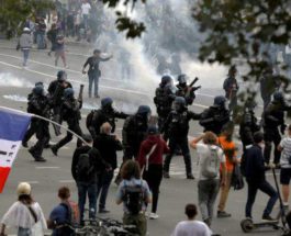 Франция, протесты, covid,