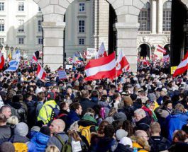 Австрия, Вена, протест, локдаун,