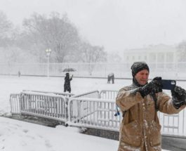 Вашингтон, метель, снег, погода,